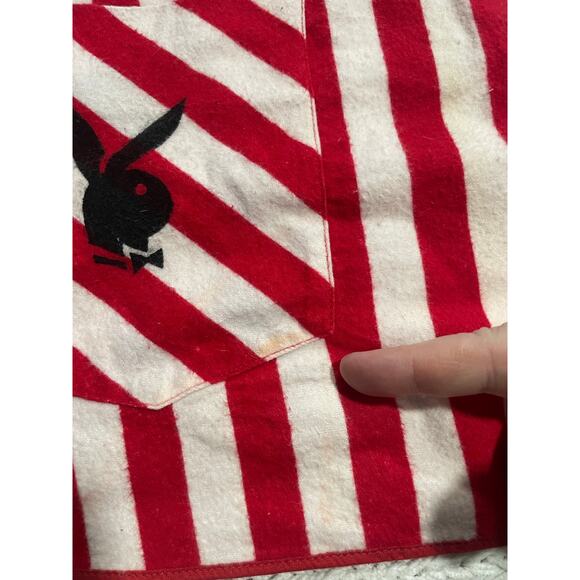 VTG Rare 70s Playboy Bunny Sleep Mini Dress Sz Small Striped Red White *Flaw - Picture 5 of 10